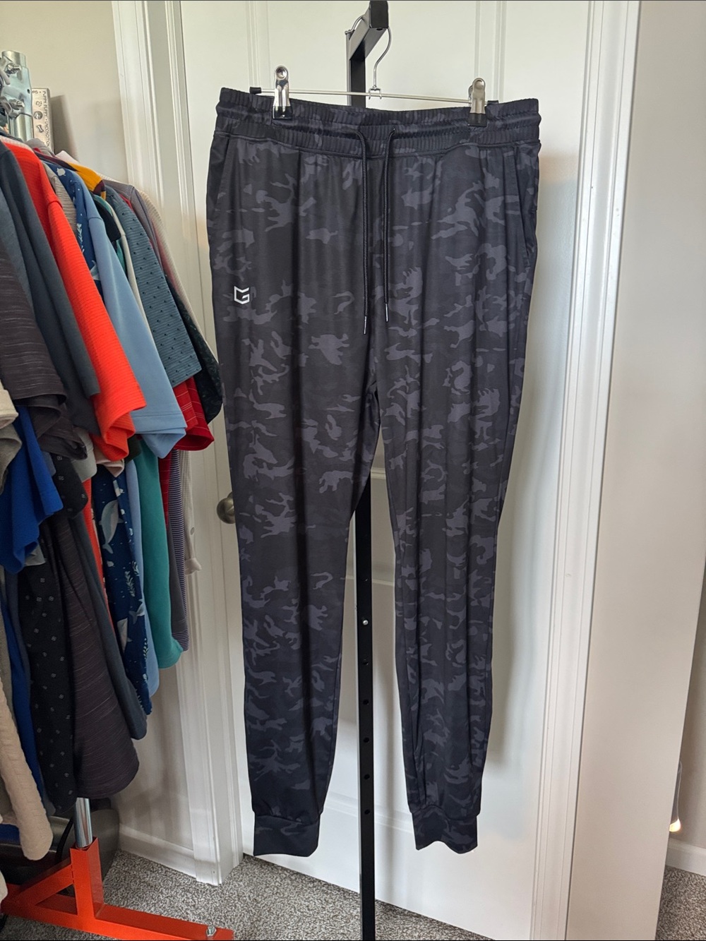 Men's Black Camo Athletic Joggers